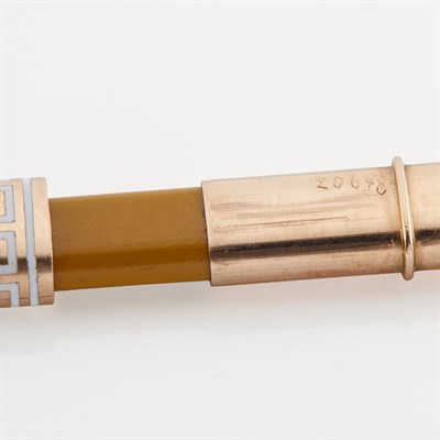 Lot 160 - Fabergé Gold and Champlevé Enamel Pencil...