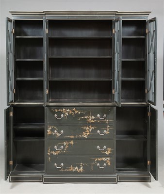Lot 310 - George III Style Faux Black Lacquer and Parcel-...