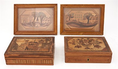 Lot 122 - Group of French Straw Marquetry Articles...