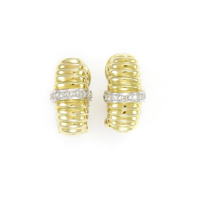 Lot 12 - Pair of Gold and Diamond Earrings