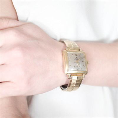 Lot 132 - Rolex Gentlemen's Gold 'Oyster Perpetual' Watch with Expandable Gilt-Metal Bracelet