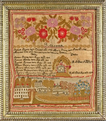 Lot 156 - Needlework Family Register Worked by Frances...
