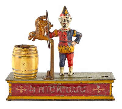 Lot 34 - Trick Dog Six Part Base Cast Iron Mechanical...