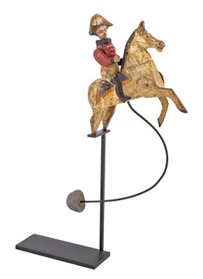 Lot 114 - Gendarme on Horse Balance Toy A wood and...