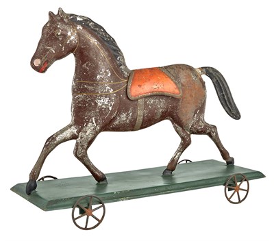Lot 72 - Extra Large Tin Horse Toy Circa 1880 Large...