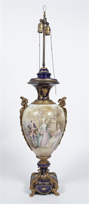 Lot 361 - Sèvres Style Gilt-Metal Mounted Cobalt Ground...
