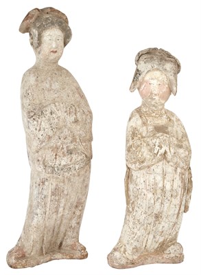 Lot 169 - Two Chinese Painted Pottery Court Ladies Tang...
