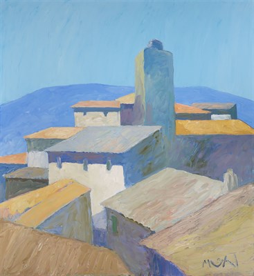 Lot 85 - Roger Muhl French, 1929-2008 Village, 2002...
