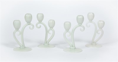 Lot 419 - Set of Four Carder Steuben Art Deco Ivrene...