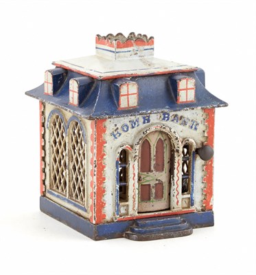 Lot 52 - Home Bank Cast Iron Mechanical Bank with...