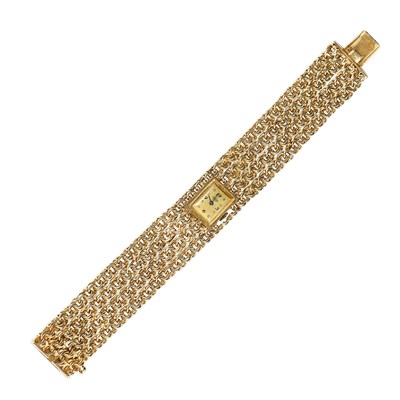 Lot 136 - Four Strand Gold Curb Link Bracelet-Watch