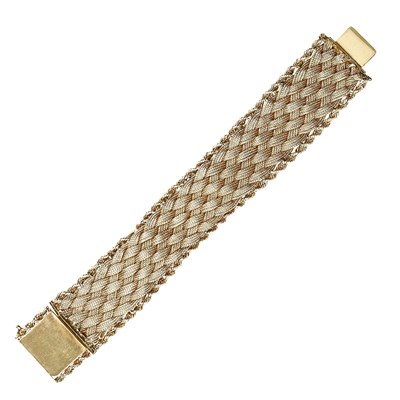 Lot 146 - Wide Braided Gold Mesh Bracelet