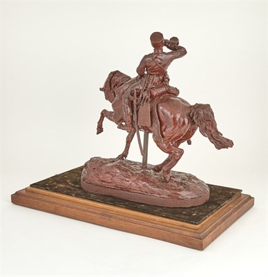 Lot 264 - Russian Wax Figure of a Hussar Bugler After...