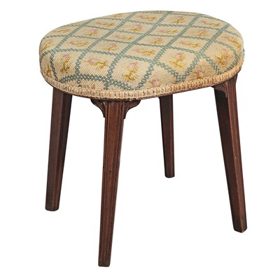 Lot 126 - George III Mahogany and Needlework-Upholstered...