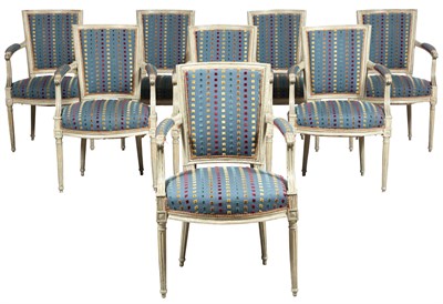 Lot 268 - Set of Eight Louis XVI Painted Fauteuils en...