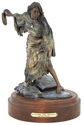 Lot 221 - Patinated Bronze Figure of a Native American...