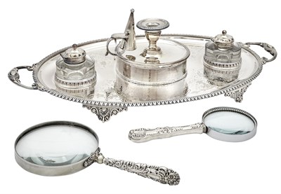 Lot 171 - Group of Silver Plated Desk Articles...