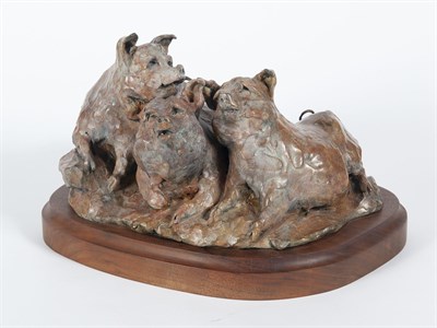 Lot 42 - Joffa Kerr American, b. 1935 Three Pigs Signed...