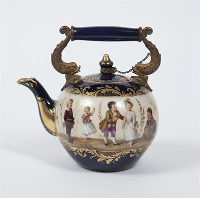 Lot 357 - Vienna Style Gilt-Metal Mounted Hand-Painted...