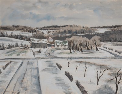 Lot 78 - John Whorf American, 1903-1959 Farm in Winter...