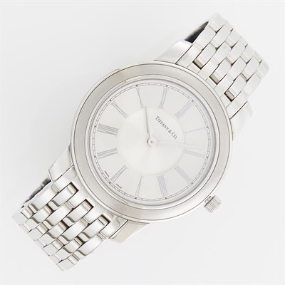 Lot 97 - Tiffany & Co. Gentleman's Stainless Steel 'Resonator' Wristwatch