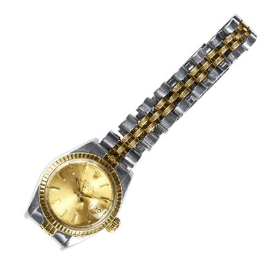 Lot 240 - Rolex Stainless Steel and Gold 'Oyster Perpetual Date' Wristwatch