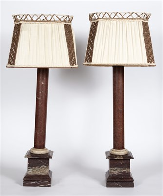 Lot 338 - Pair of Neoclassical Style Marble Columnar...