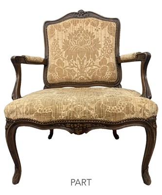 Lot 133 - Pair of Louis XV Style Beechwood Armchairs...