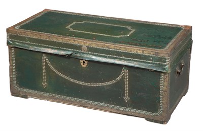 Lot 399 - Chinese Export Blue/Green-Painted Leather and...