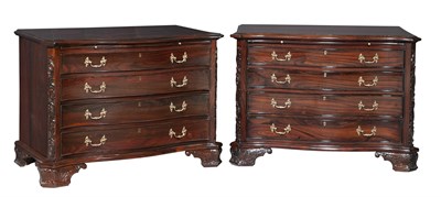 Lot 297 - Pair of George III Style Serpentine Chests of...