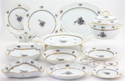 Lot 126 - Herend Porcelain Chinese Bouquet Black Pattern...