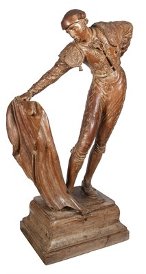 Lot 207 - Large Carved Pine Figure of a Standing Matador...