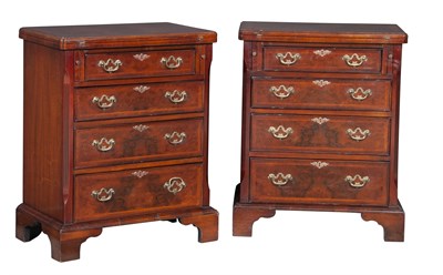 Lot 299 - Pair of George II Style Inlaid Walnut Bachelor'...