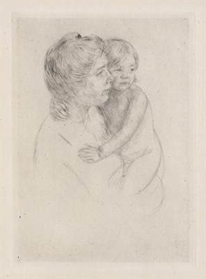 Lot 28 - Mary Cassatt (1844-1926) DENISE HOLDING HER...