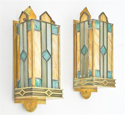 Lot 383 - Set of Arts & Crafts Style Brass, Plated Metal...
