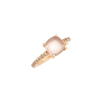 Lot 5 - Pomellato Rose Gold, Rose Quartz and Brown Diamond Ring