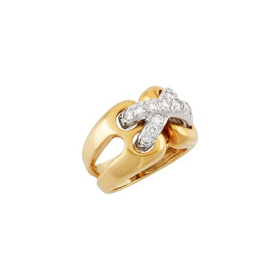 Lot 2 - Gemlok Gold, Platinum and Diamond Ring