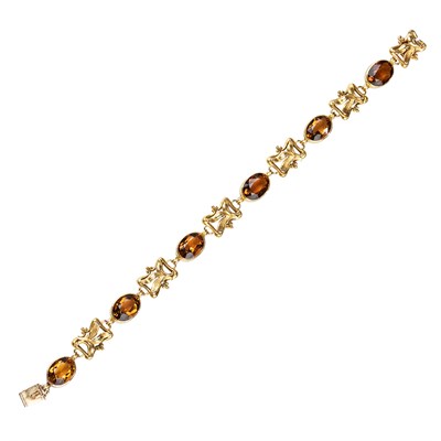 Lot 200 - Art Nouveau Gold and Citrine Bracelet