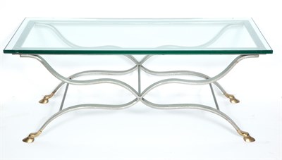 Lot 434 - Directoire Style Steel, Brass and Glass Coffee...