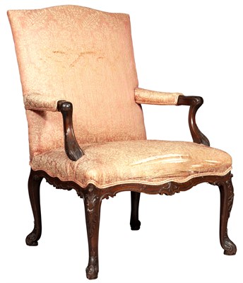 Lot 315 - George II Upholstered Solid Mahogany Library...