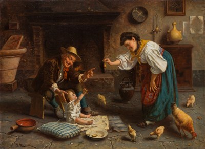 Lot 83 - Jules Zermati Italian, fl.1880-1920 Family in...