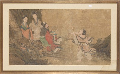 Lot 158 - Chinese School A seated Scholar and two...