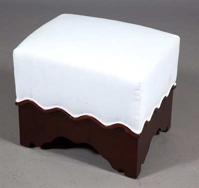 Lot 196 - Pair of Mahogany White Fabric-Upholstered...
