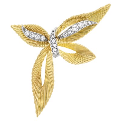 Lot 250 - Gübelin Gold, Platinum and Diamond Clip-Brooch