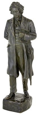 Lot 108 - French Patinated Bronze Figure of Beethoven...