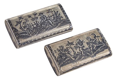 Lot 61 - Two Russian Silver-Gilt and Niello Snuff Boxes...