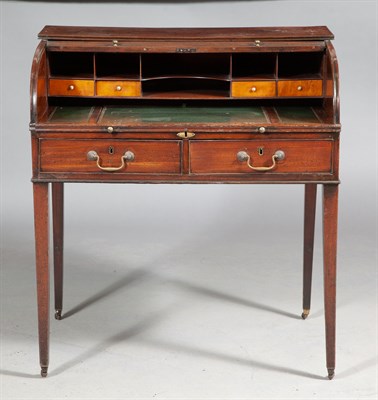 Lot 170 - George III Mahogany Tambour Writing Table...