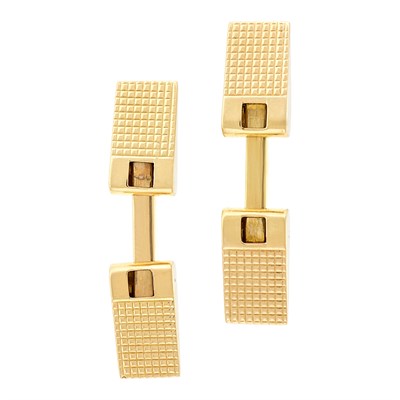 Lot 129 - Cartier Pair of Gold Cufflinks, France