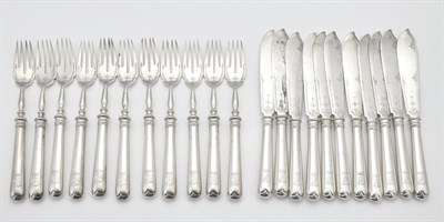 Lot 120 - Fabergé Silver Fish Service Moscow, 1899-1908...
