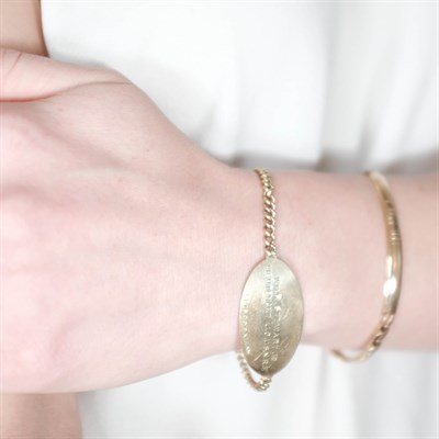 Lot 118 - Two Gold and Enamel Open Face Pocket Watches and Two ID Bracelets